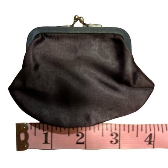 Vintage 50s Garay Clutch Purse Evening Bag Rhinestone Clasp Coin Purse Navy Blue - Picture 13 of 15